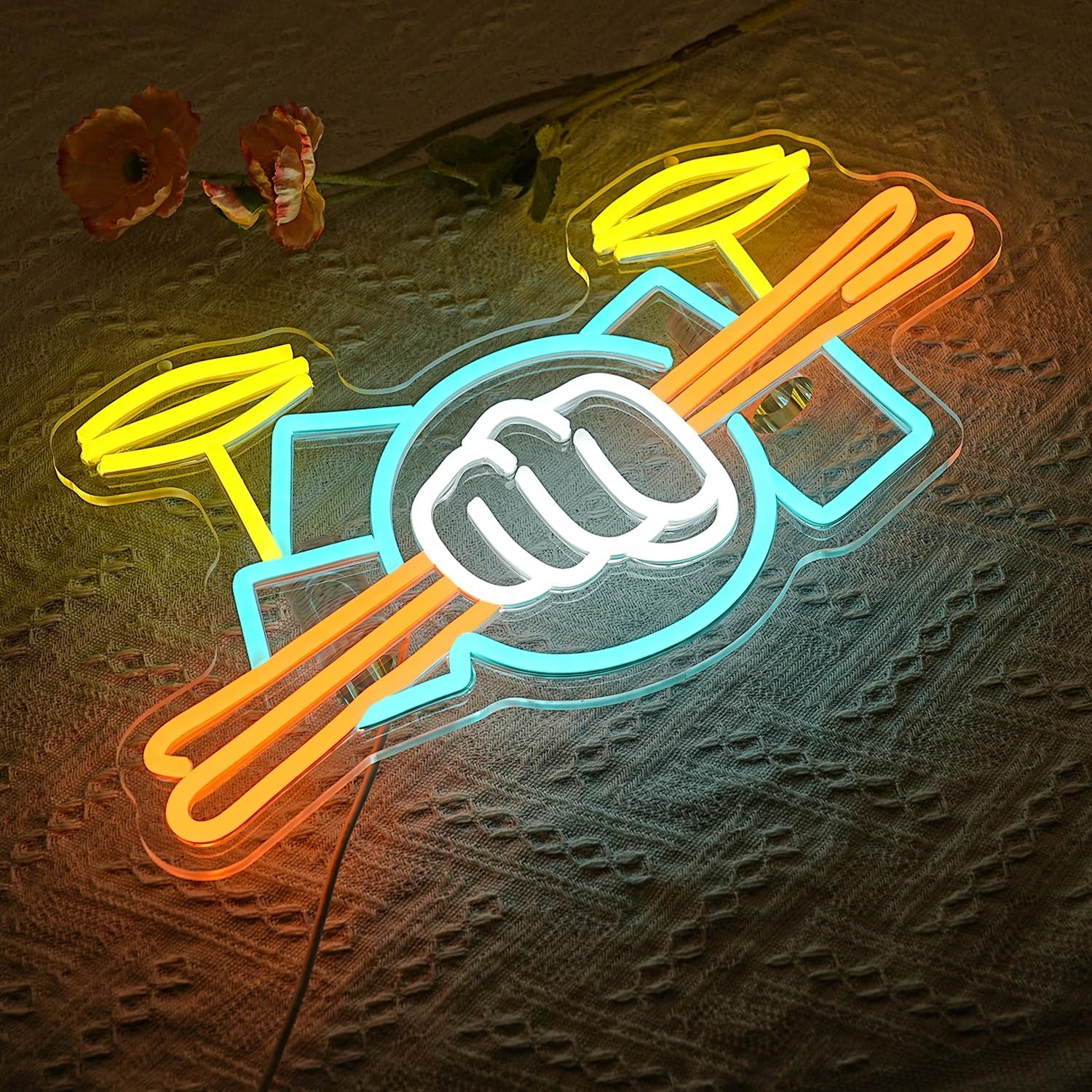Drum Set Neon Sign USB Powered - Photography Lighting Meter review and price