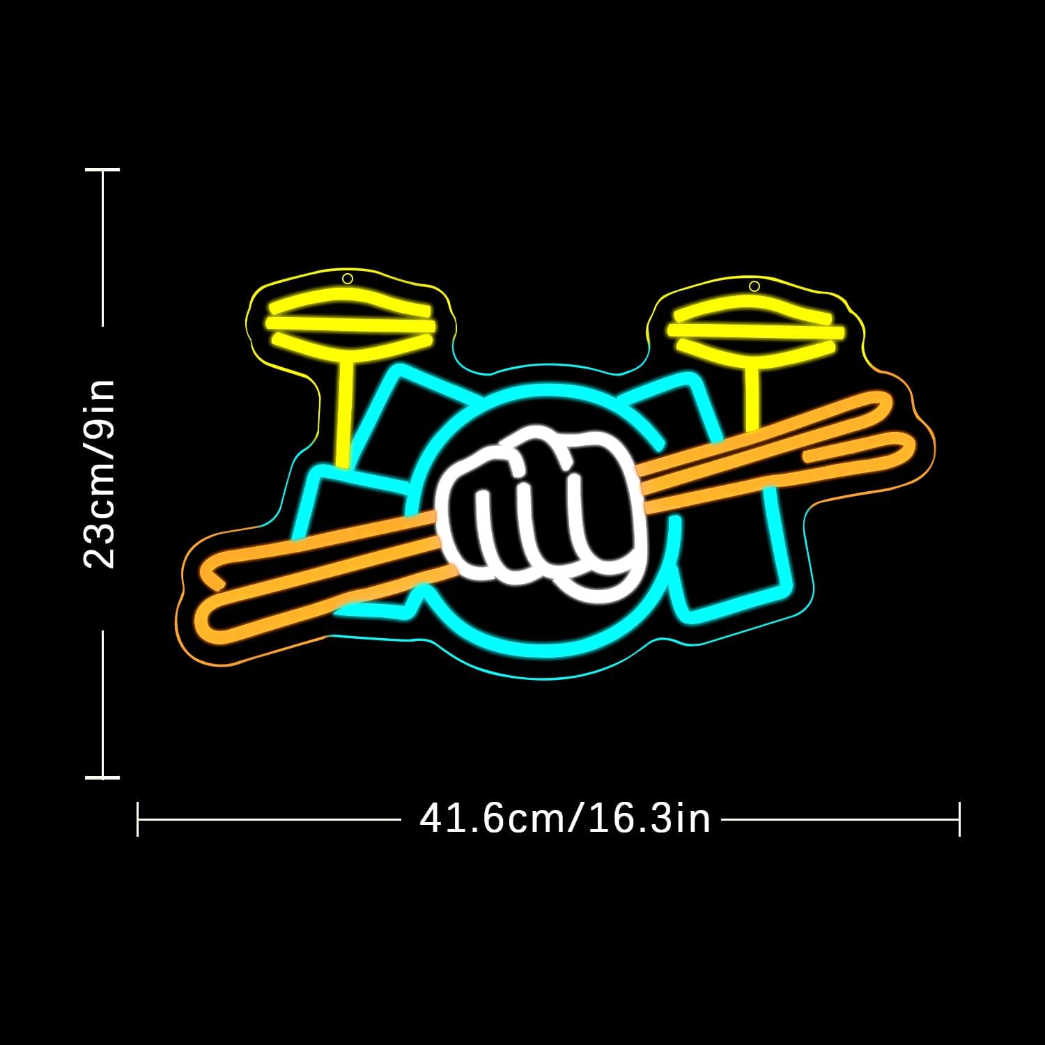 Drum Set Neon Sign USB Powered - Photography Lighting Meter review and price
